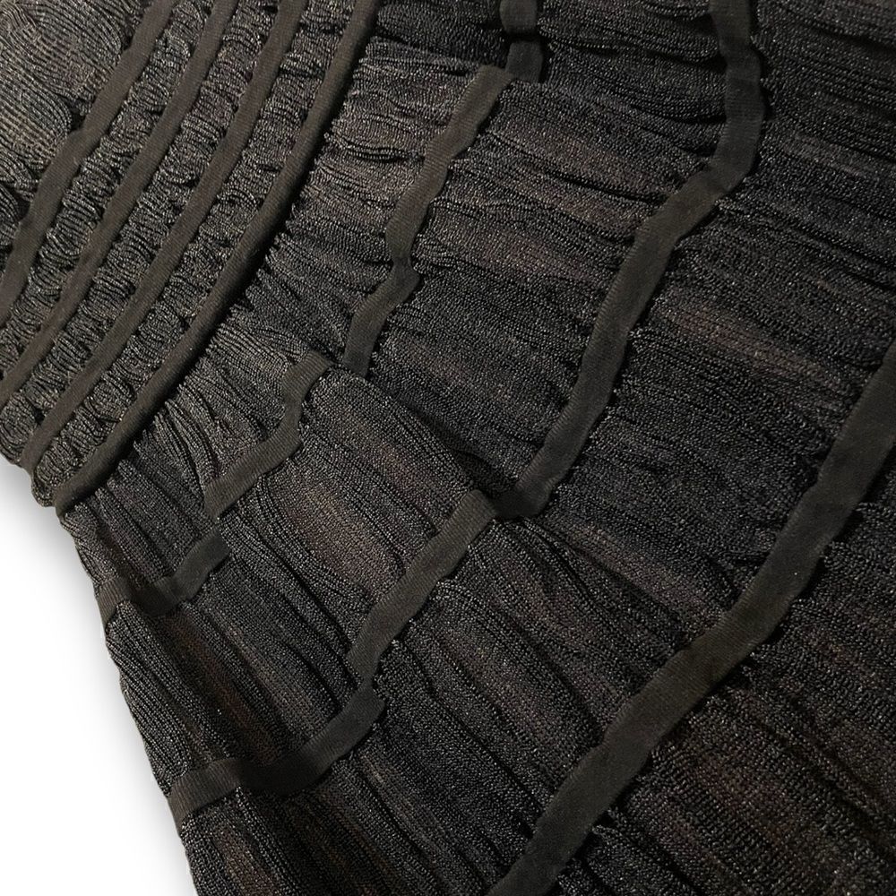 ALAÏA PARIS Black Knit Overlay Dress |Size:Small| - Picture 3 of 14